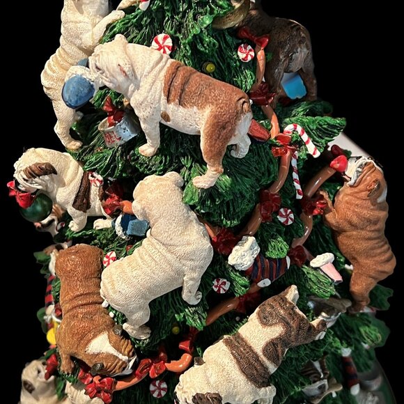 Danbury Mint Retired English Bulldog Lighted Christmas Tree - Picture 2 of 6